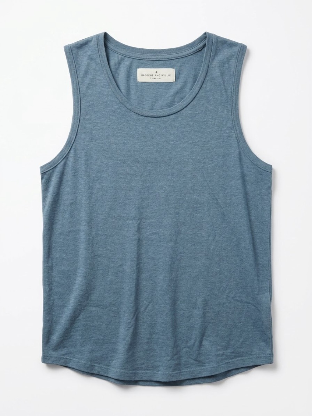 Imogene + Willie Blue Linen Cotton Tank Top M Coastal Minimalist Quiet Luxury
